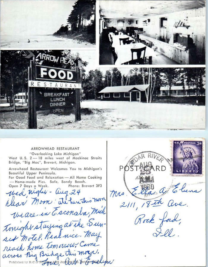 Arrowhead Restaurant - Old Postcard (newer photo)